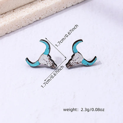 1 Pair Pastoral Animal Wood Ear Studs