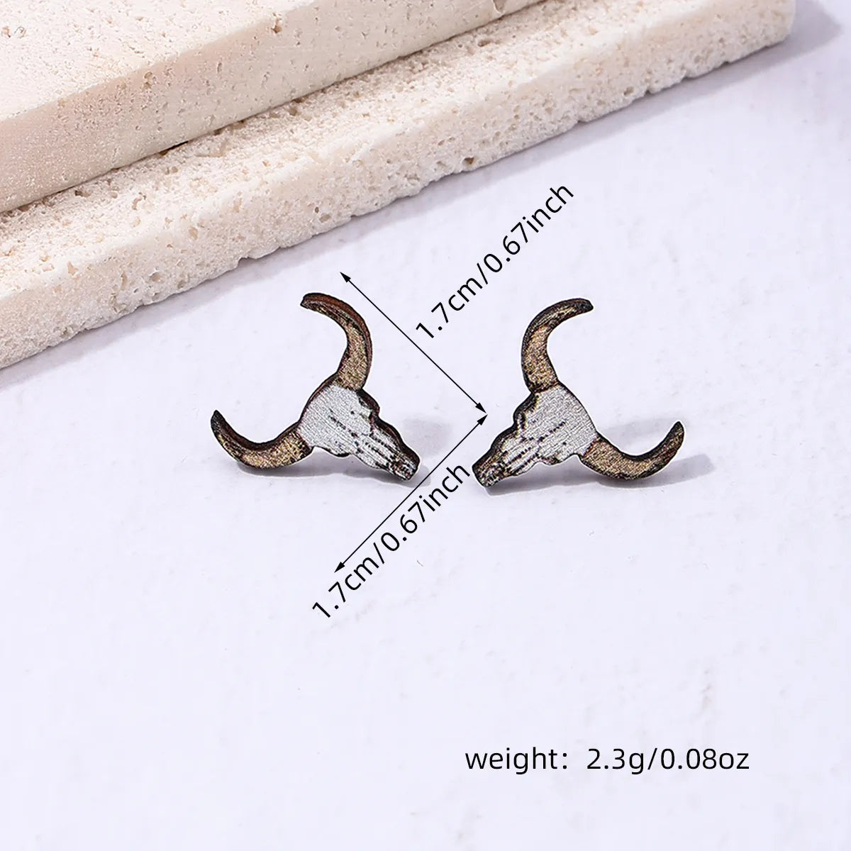 1 Pair Pastoral Animal Wood Ear Studs