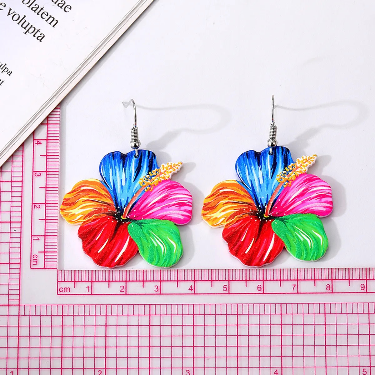 1 Pair Pastoral Flower Arylic Resin Drop Earrings