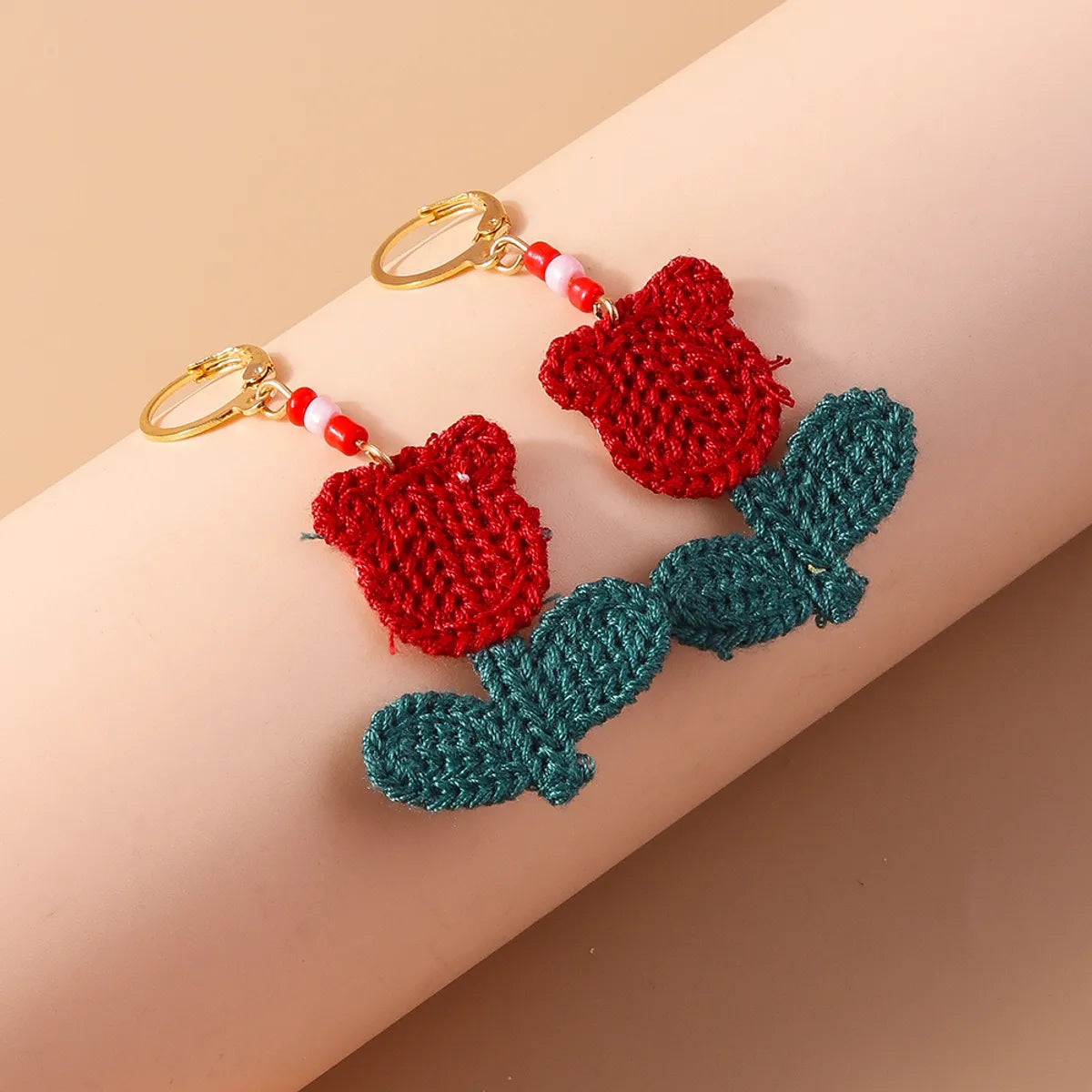 1 Pair Pastoral Flower Cloth Drop Earrings