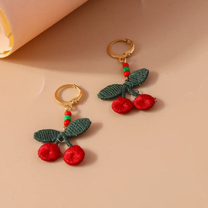 1 Pair Pastoral Flower Cloth Drop Earrings