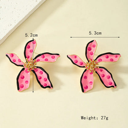 1 Pair Pastoral Flower Enamel Alloy Ear Studs