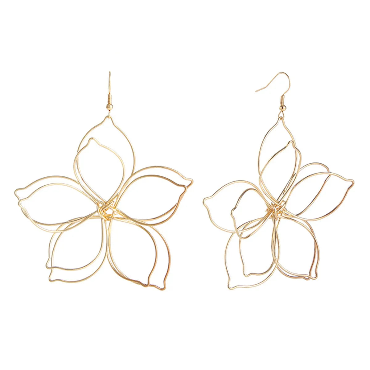 1 Pair Pastoral Flower Plating Metal Drop Earrings