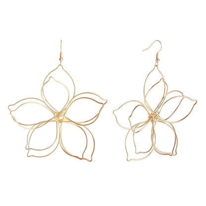 1 Pair Pastoral Flower Plating Metal Drop Earrings