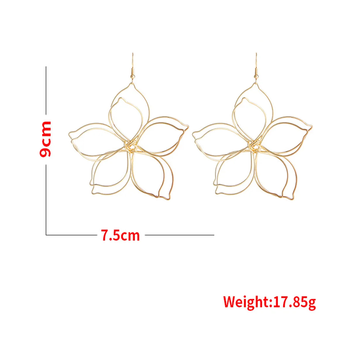 1 Pair Pastoral Flower Plating Metal Drop Earrings