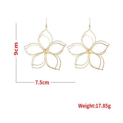 1 Pair Pastoral Flower Plating Metal Drop Earrings