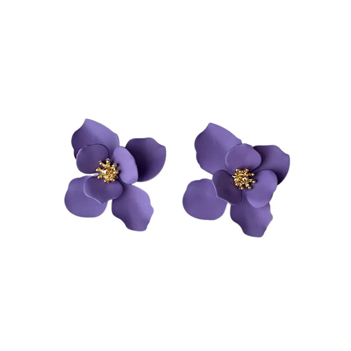 1 Pair Pastoral Flower Stoving Varnish Alloy Ear Studs