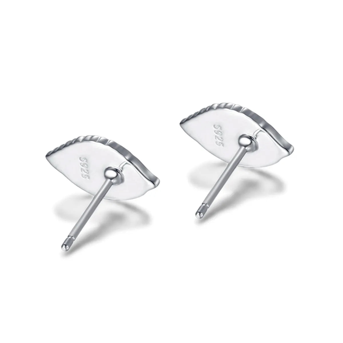 1 Pair Pastoral Leaf Sterling Silver Ear Studs