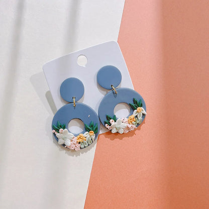 1 Pair Pastoral Plant Soft Clay Women'S Drop Earrings