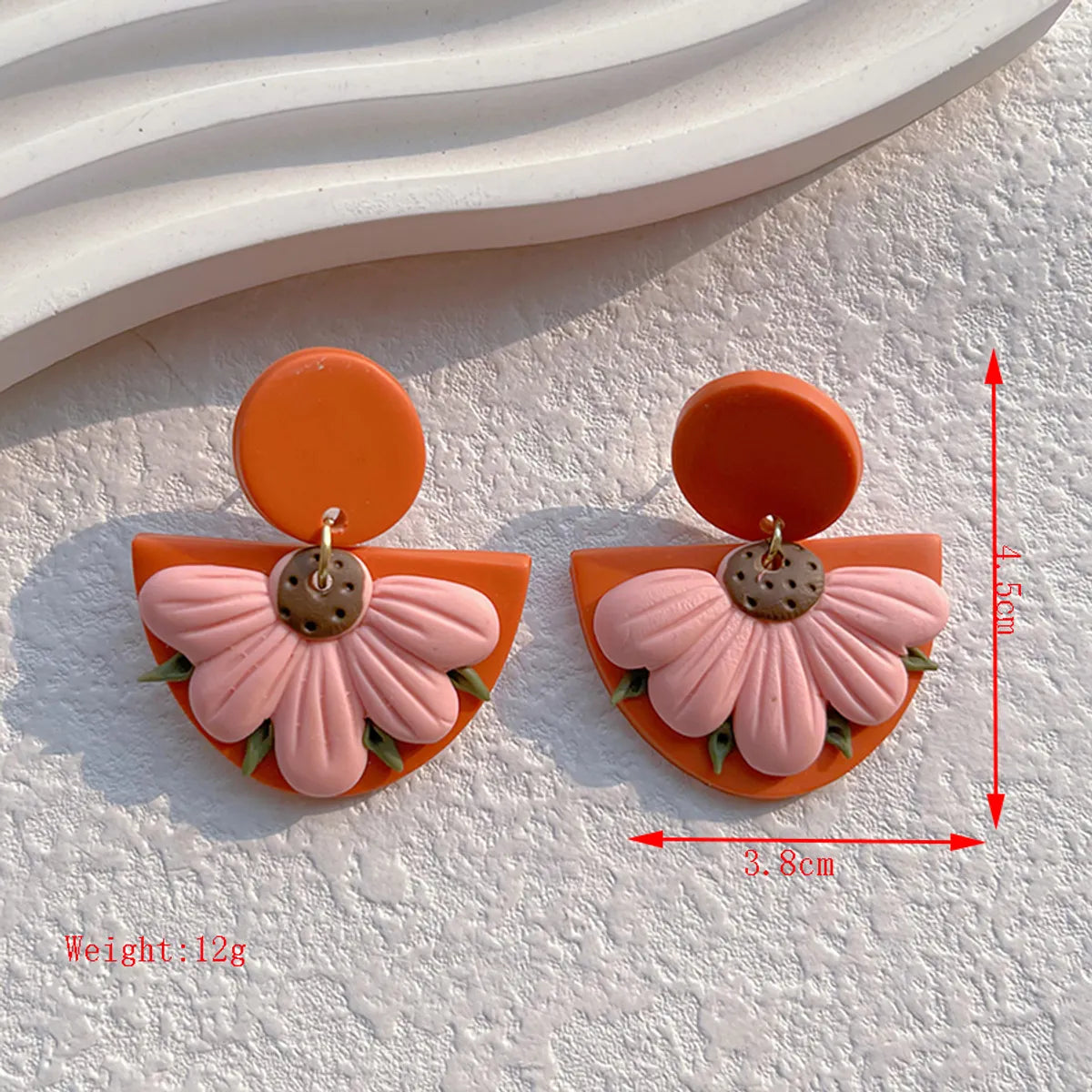 1 Pair Pastoral Rose Flower Handmade Plating Soft Clay 14k Gold Plated Drop Earrings