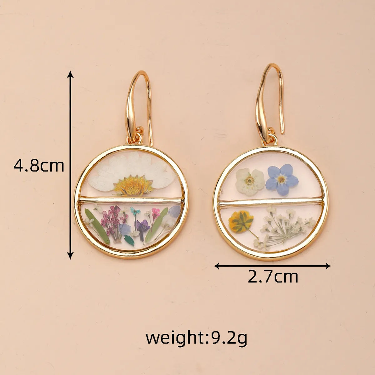 1 Pair Pastoral Simple Style Flower Alloy Resin Drop Earrings