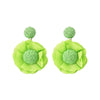 1 Pair Pastoral Streetwear Flower Cloth Raffia Drop Earrings