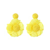 1 Pair Pastoral Streetwear Flower Cloth Raffia Drop Earrings