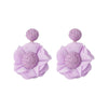 1 Pair Pastoral Streetwear Flower Cloth Raffia Drop Earrings