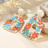 1 Pair Pastoral U Shape Flower Arylic Drop Earrings