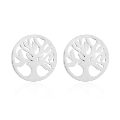 1 Pair Preppy Style Tree Polishing Plating Hollow Out 304 Stainless Steel 18K Gold Plated Ear Studs