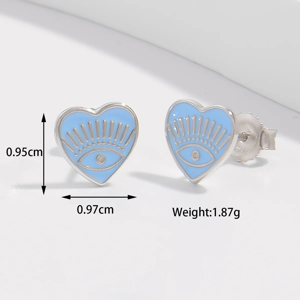 1 Pair Princess Cute Romantic Heart Shape Plating Inlay Sterling Silver Zircon White Gold Plated Ear Studs