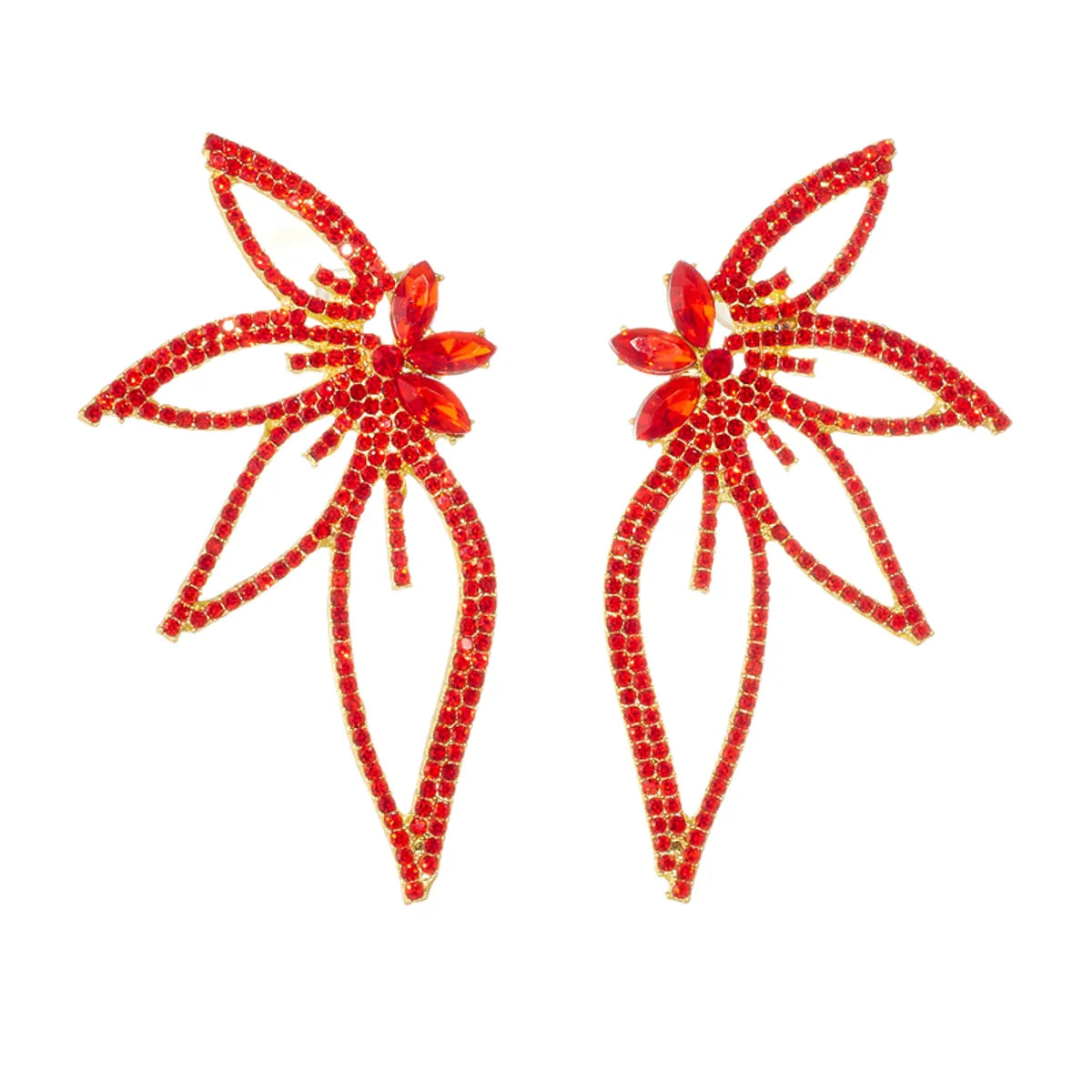 1 Pair Princess Romantic Butterfly Plating Inlay Alloy Rhinestones Drop Earrings