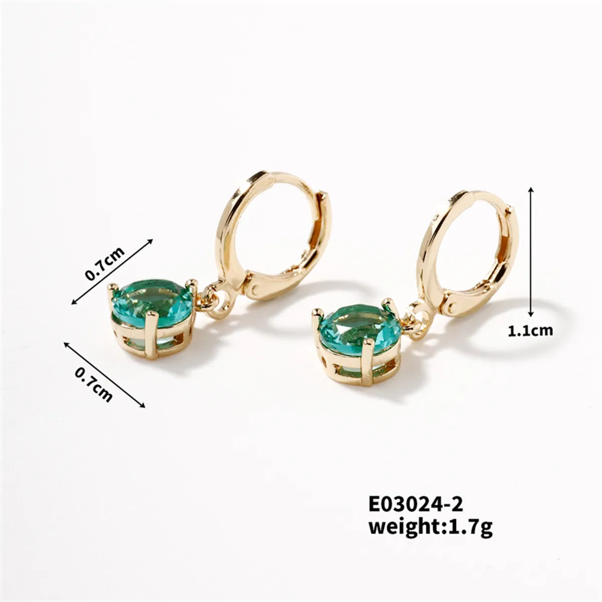 1 Pair Princess Romantic Sweet Round Water Droplets Plating Inlay Copper Glass K Gold Plated Drop Earrings