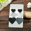 1 Pair Princess Sweet Heart Shape Printing Arylic Drop Earrings