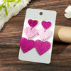 1 Pair Princess Sweet Heart Shape Printing Arylic Drop Earrings