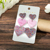 1 Pair Princess Sweet Heart Shape Printing Arylic Drop Earrings