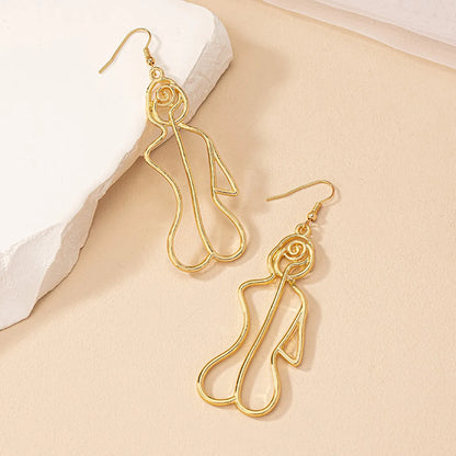 1 Pair Punk Artistic Irregular Plating Alloy Gold Plated Drop Earrings