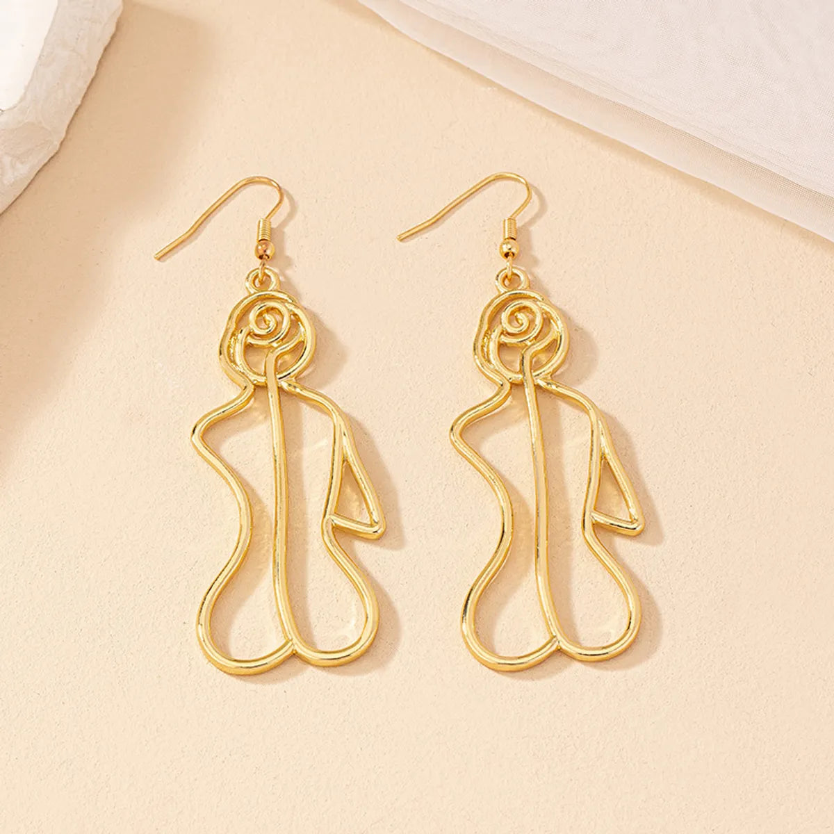 1 Pair Punk Artistic Irregular Plating Alloy Gold Plated Drop Earrings