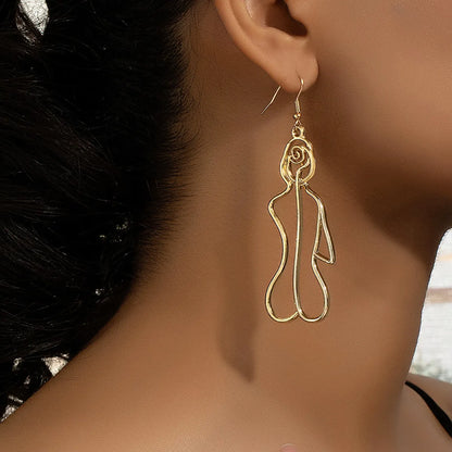 1 Pair Punk Artistic Irregular Plating Alloy Gold Plated Drop Earrings