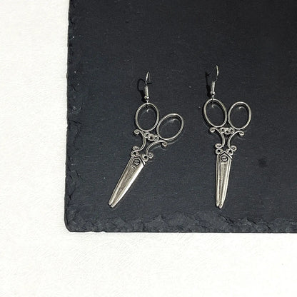 1 Pair Punk Cool Style Scissors Plating Alloy Drop Earrings