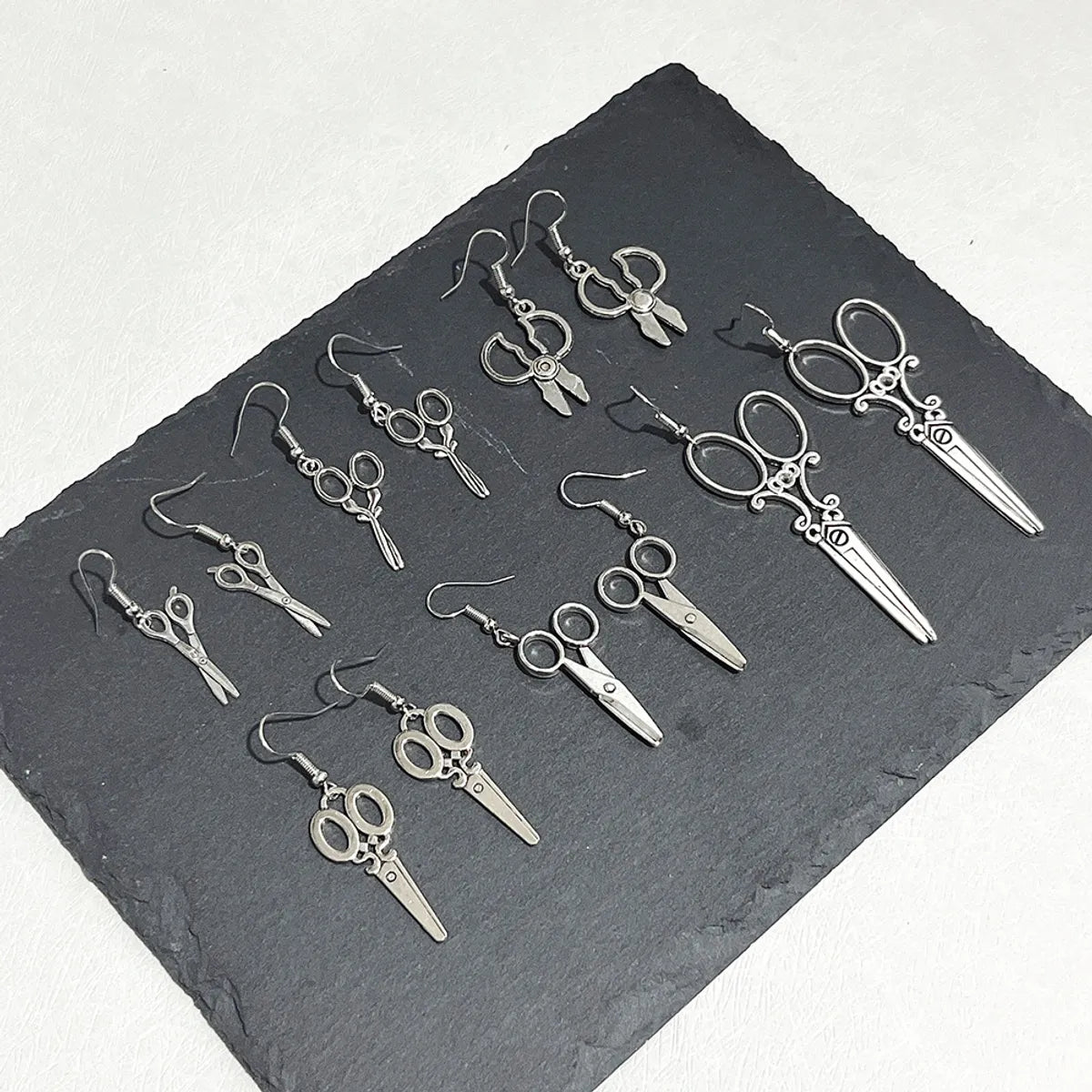 1 Pair Punk Cool Style Scissors Plating Alloy Drop Earrings