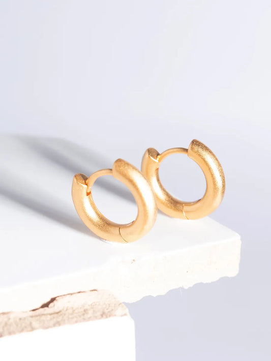 1 Pair Punk Simple Style Classic Style Solid Color Plating Copper 18k Gold Plated Hoop Earrings