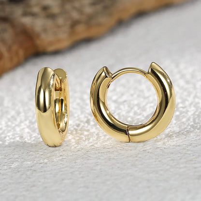 1 Pair Punk Simple Style Classic Style Solid Color Plating Copper 18k Gold Plated Hoop Earrings