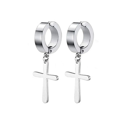 1 Pair Punk Simple Style Geometric Stainless Steel Hoop Earrings Ear Cuffs