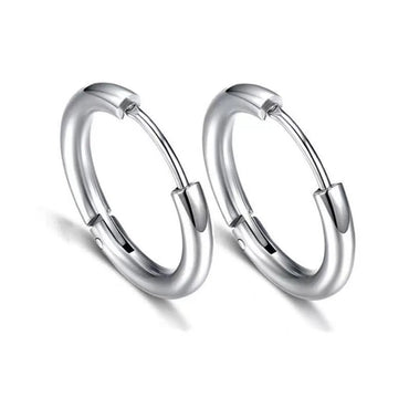 1 Piece Punk Simple Style Round Plating Stainless Steel Earrings