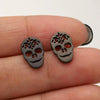 1 Pair Punk Simple Style Skull Plating Stainless Steel Ear Studs