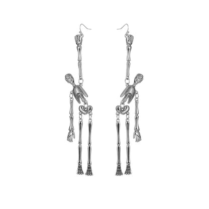 1 Pair Punk Skull Asymmetrical Plating Alloy Drop Earrings