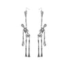 1 Pair Punk Skull Asymmetrical Plating Alloy Drop Earrings