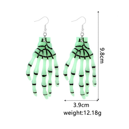 1 Pair Punk Skull Handmade Resin Drop Earrings