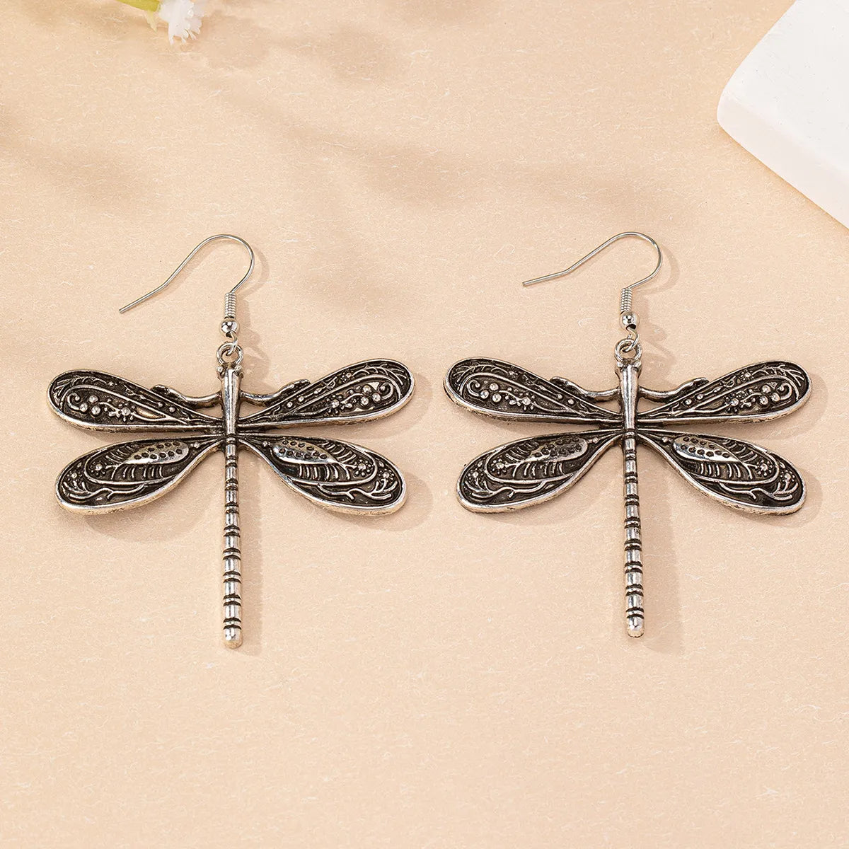 1 Pair Retro Artistic Dragonfly Alloy