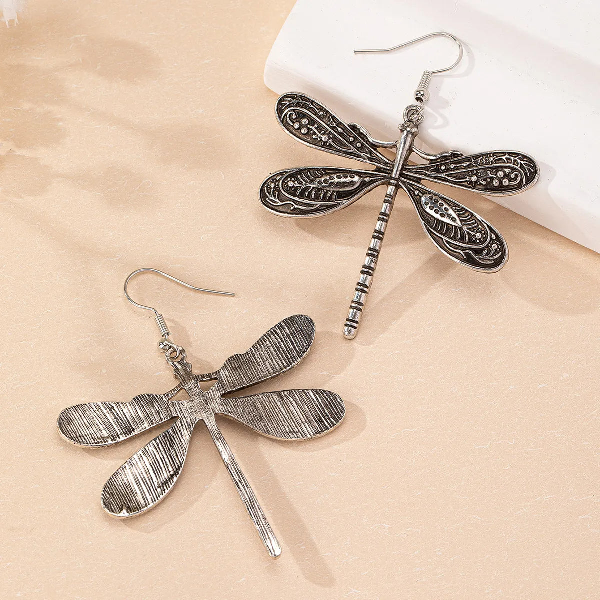 1 Pair Retro Artistic Dragonfly Alloy