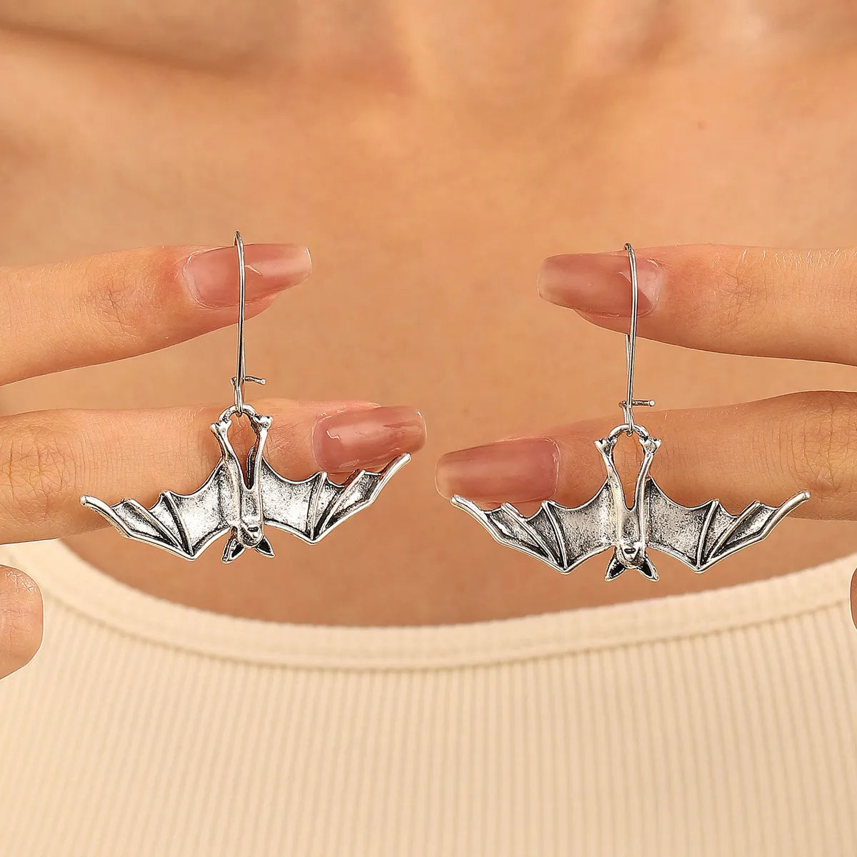 1 Pair Retro Bat Plating Alloy Drop Earrings