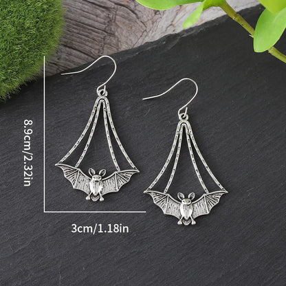 1 Pair Retro Bat Zinc Alloy Drop Earrings