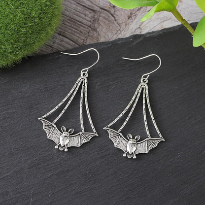 1 Pair Retro Bat Zinc Alloy Drop Earrings