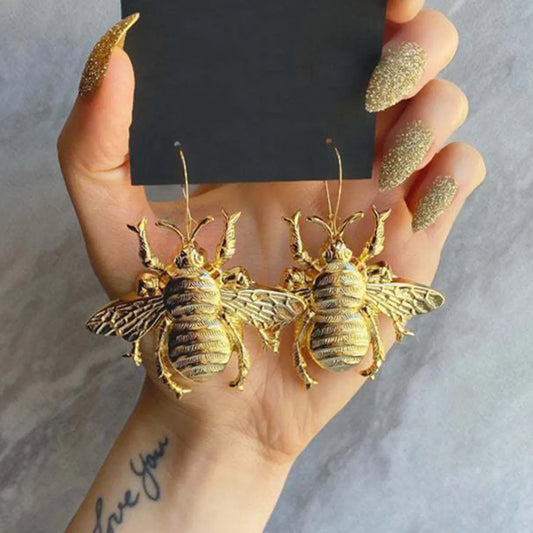 1 Pair Retro Bee Alloy Drop Earrings