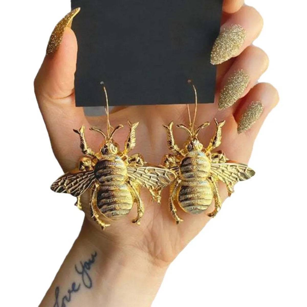 1 Pair Retro Bee Alloy Drop Earrings