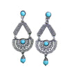 1 Pair Retro Bohemian Color Block Inlay Zinc Alloy Turquoise Drop Earrings