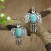 1 Pair Retro Bohemian Color Block Inlay Zinc Alloy Turquoise Drop Earrings