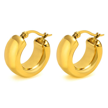 1 Pair Retro C Shape Plating 201 Stainless Steel Gold Plated Earrings