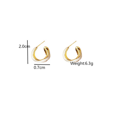 1 Pair Retro Circle Enamel Plating Alloy Ear Studs